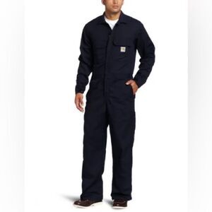 Carhartt Men's Flame Resistant Unlined Coverall Dark Blue Size Medium EUC 1 0449